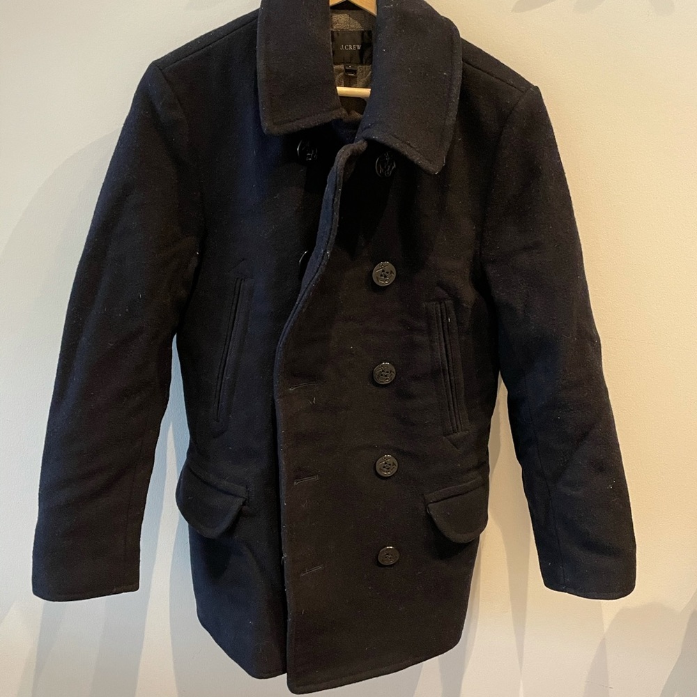 J crew navy dock peacoat with thinsulate - size s